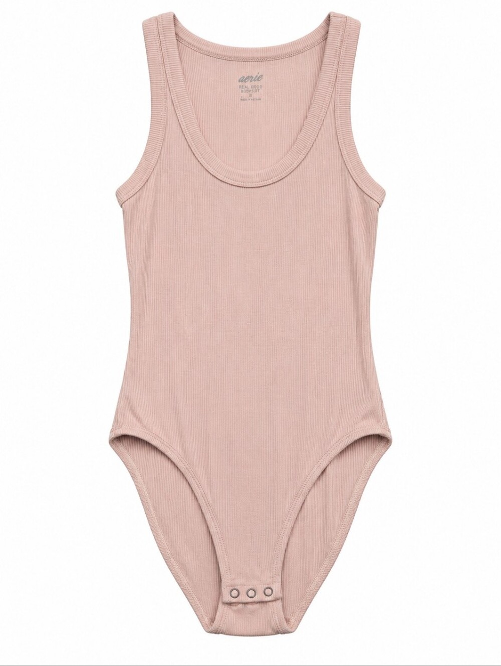 aerie Ribbed Tank Bodysuit in Light Blush